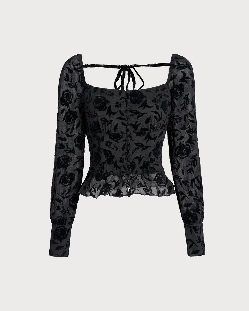 Elegant Black Square Neck Top
