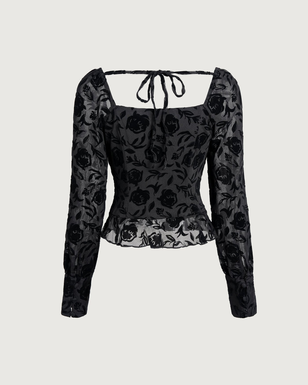 Elegant Black Square Neck Top