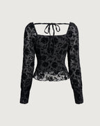 Elegant Black Square Neck Top
