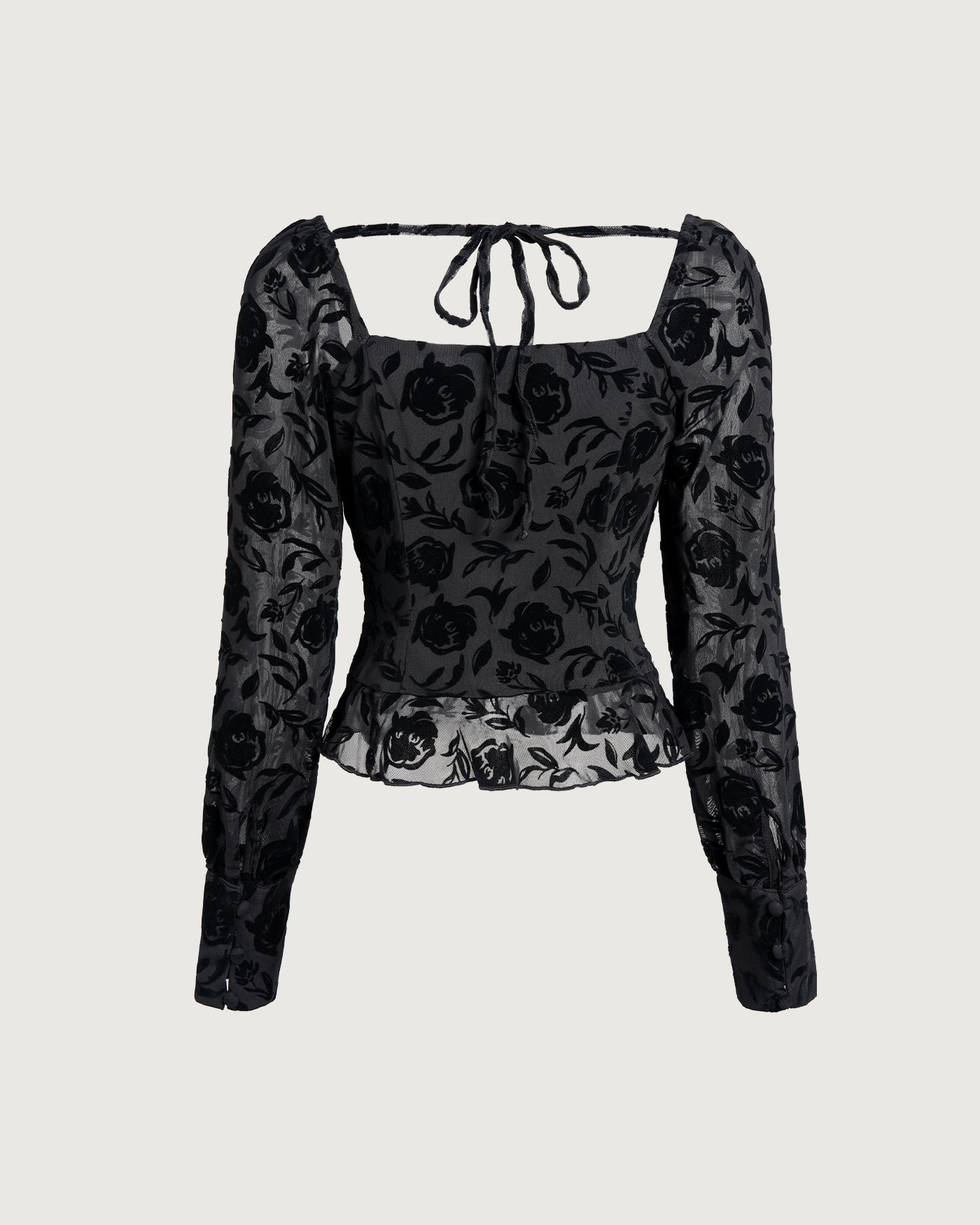 Elegant Black Square Neck Top