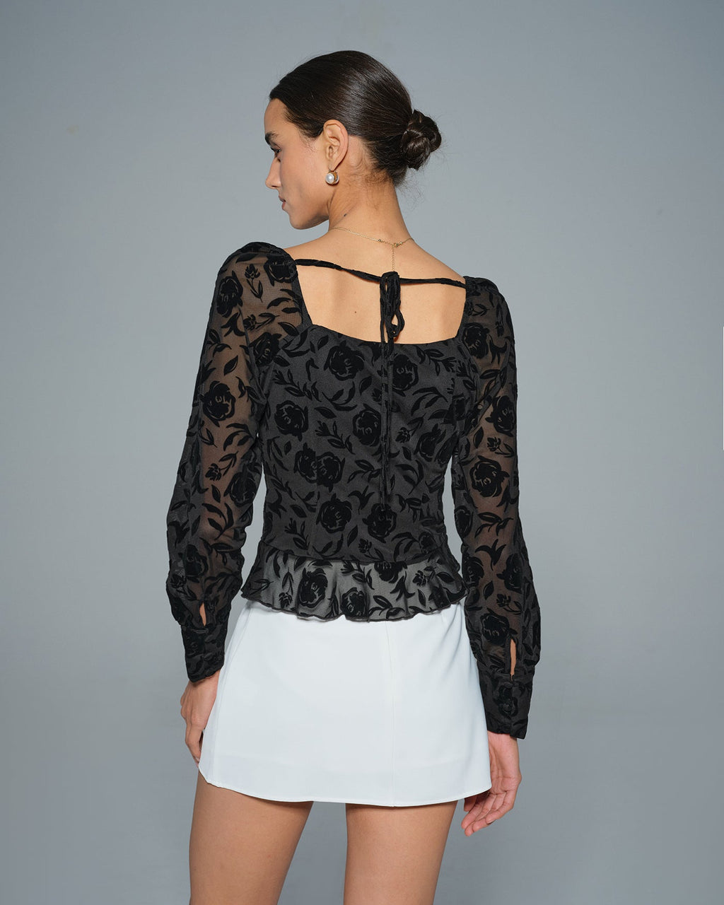 Elegant Black Square Neck Top