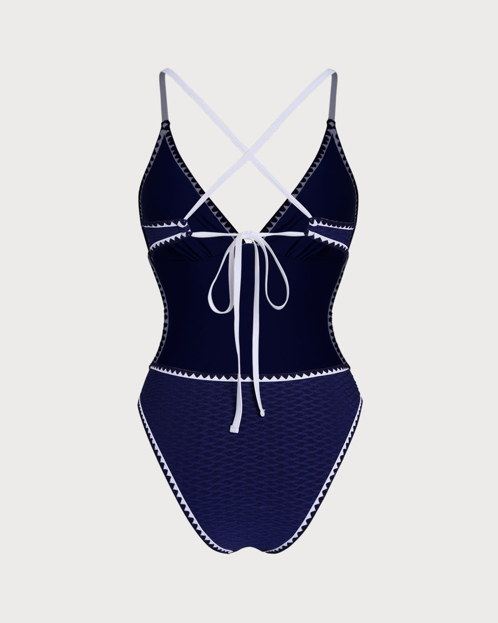 Blue X-Cross Bralette One-Piece Swimsuit