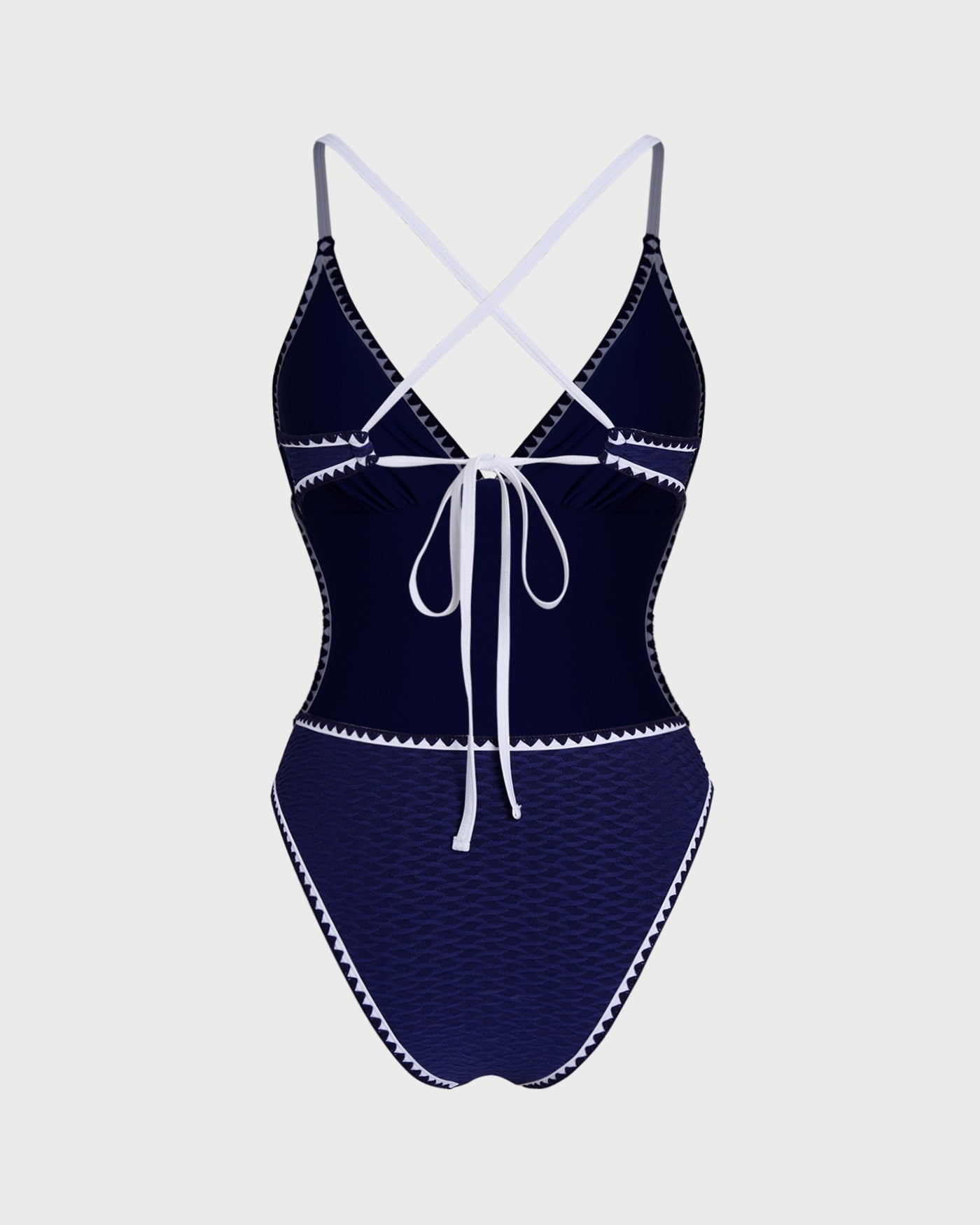 Blue X-Cross Bralette One-Piece Swimsuit