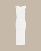 White V-Neck O-Ring Swim Cover-Up