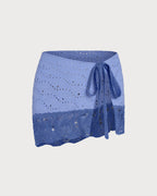 Contrasting Blue Textured Cover-Up