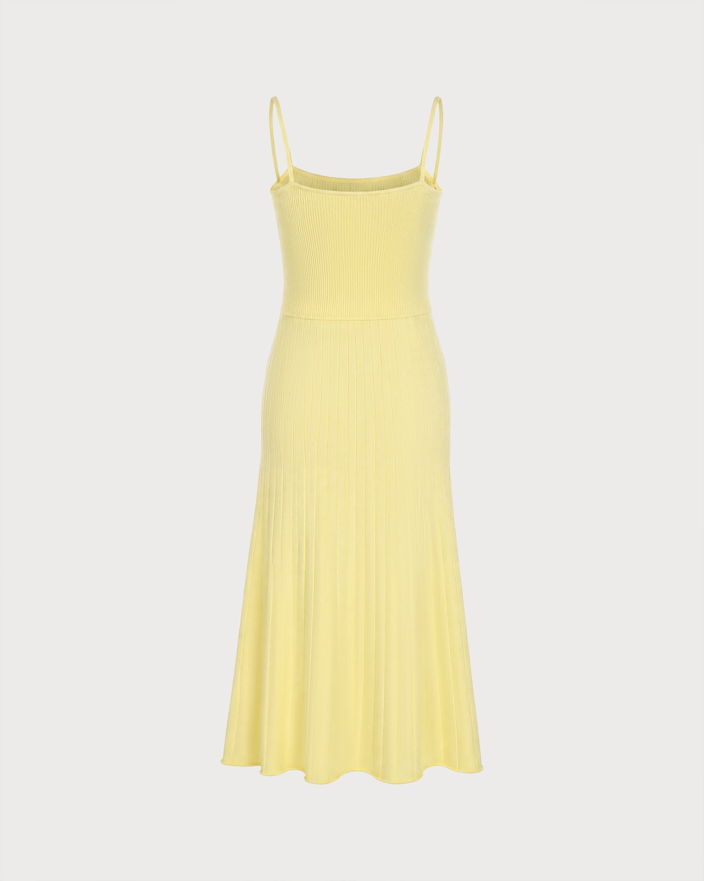 Textured Yellow Midi Dress with Slip Design