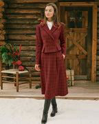 Double-Breasted Red Plaid Blazer