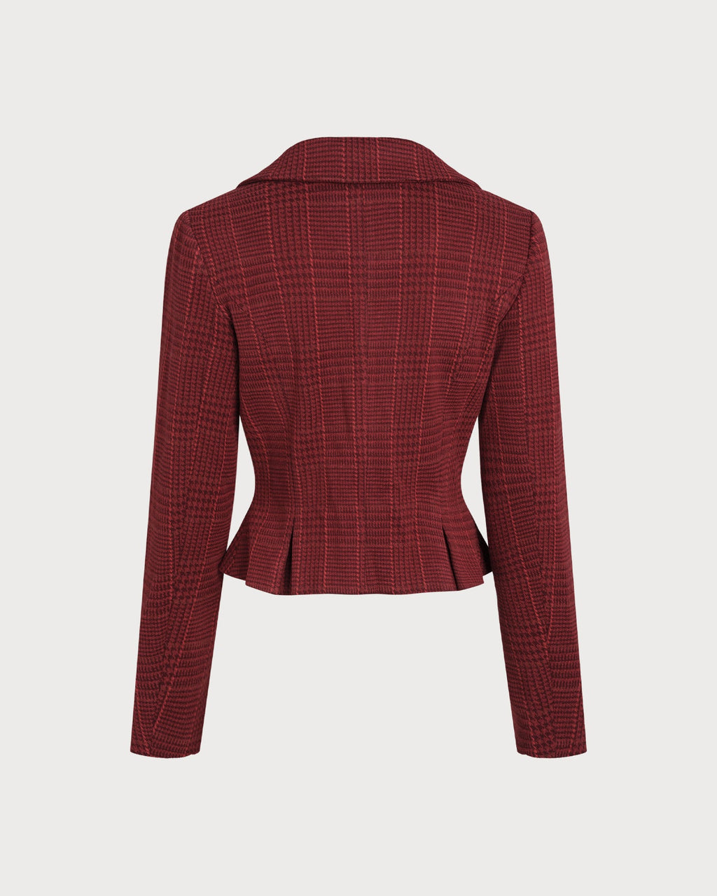Double-Breasted Red Plaid Blazer