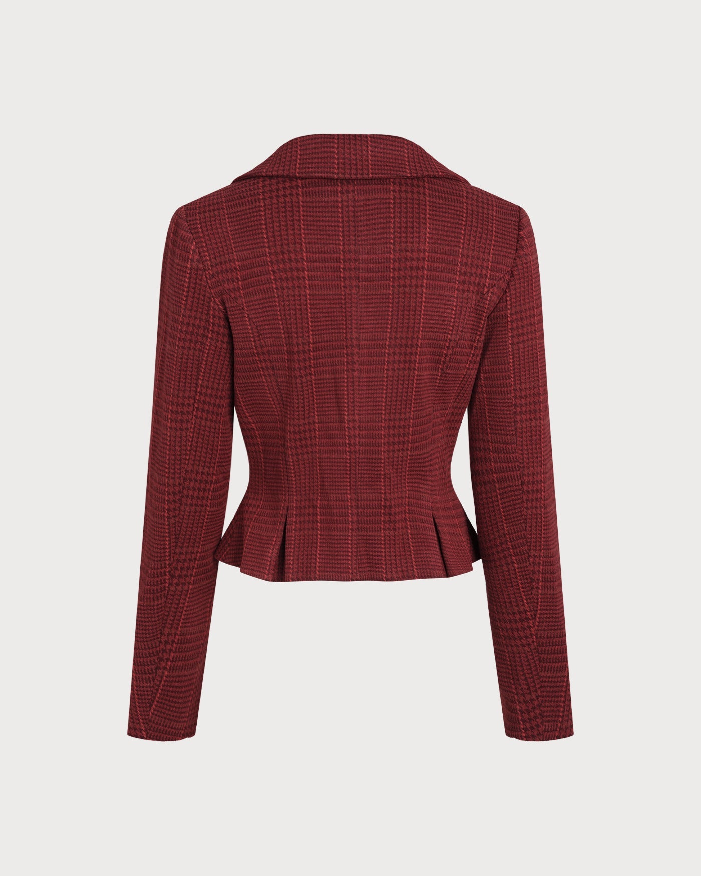 Double-Breasted Red Plaid Blazer