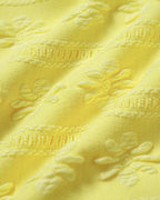 Yellow Jacquard Bandeau Bikini Set with Halter Neck