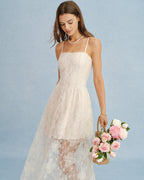 Apricot Lace Maxi Dress with Sheer Slip