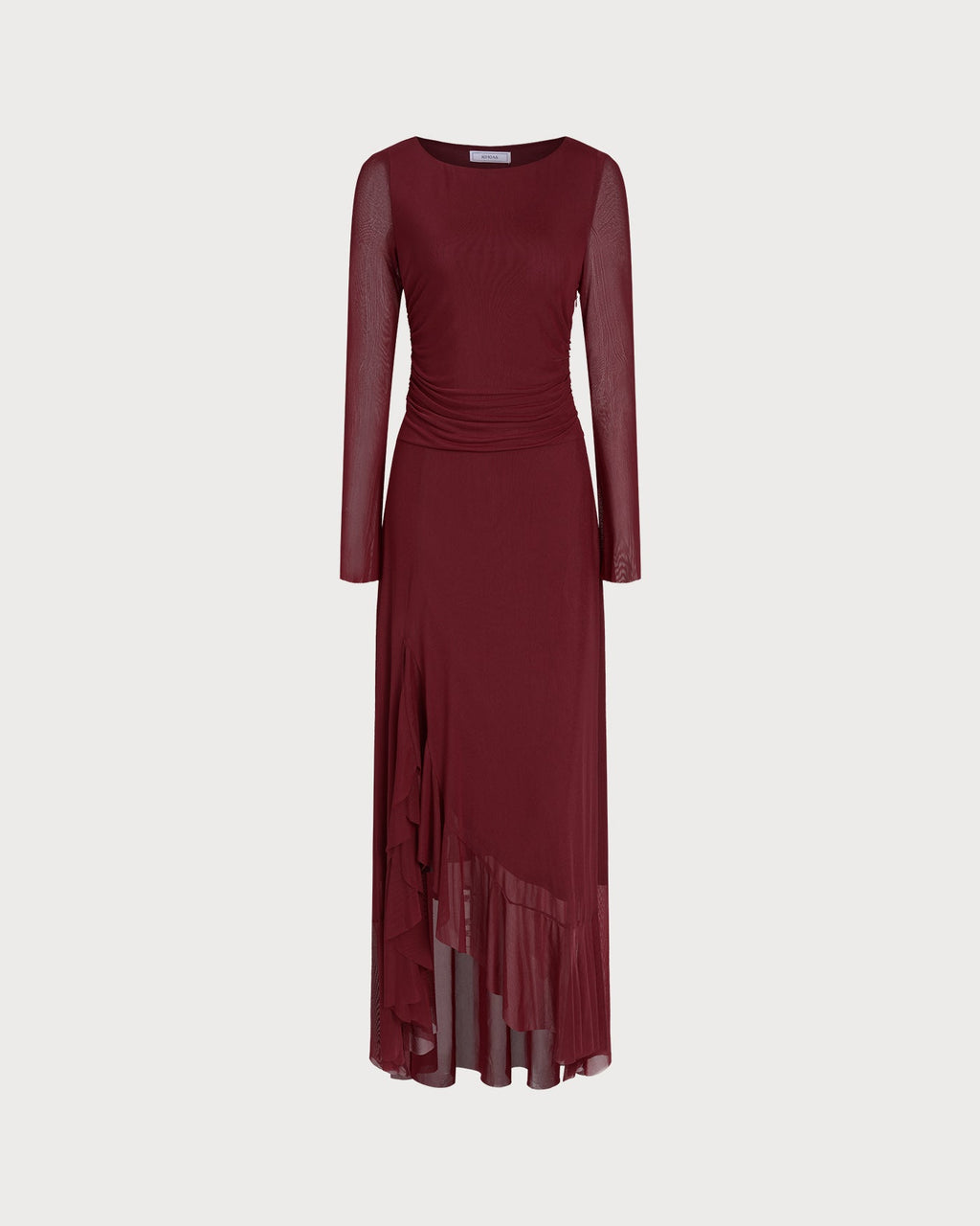 Crimson Boat Neck Maxi Dress