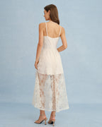 Apricot Lace Maxi Dress with Sheer Slip