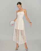 Apricot Lace Maxi Dress with Sheer Slip