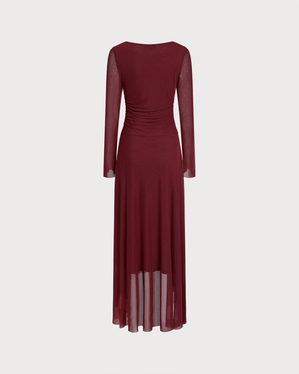 Crimson Boat Neck Maxi Dress