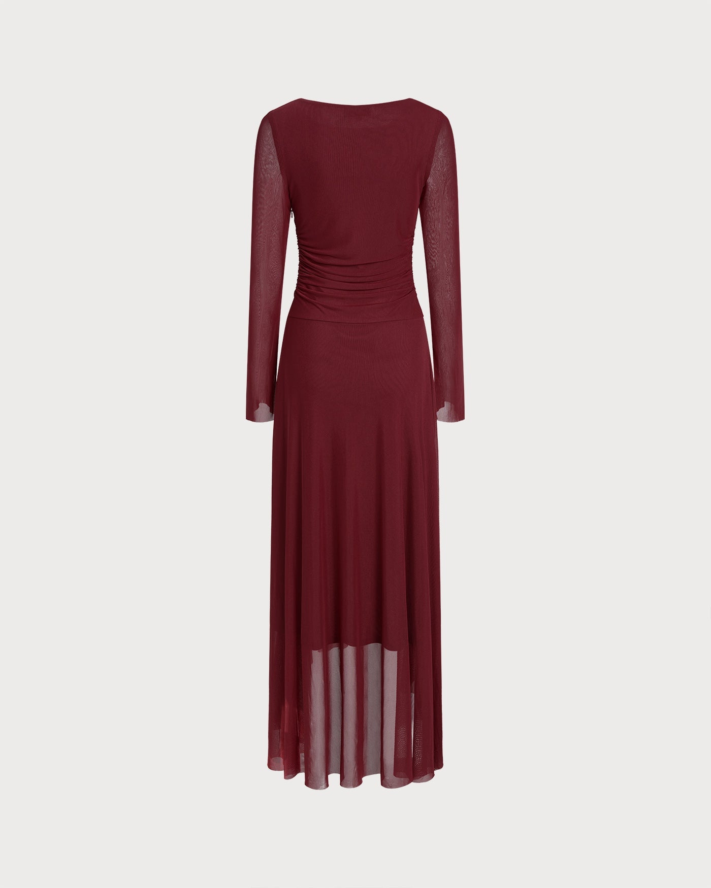 Crimson Boat Neck Maxi Dress