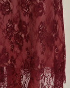Maxi Dress with Lace Slip in Wine Red
