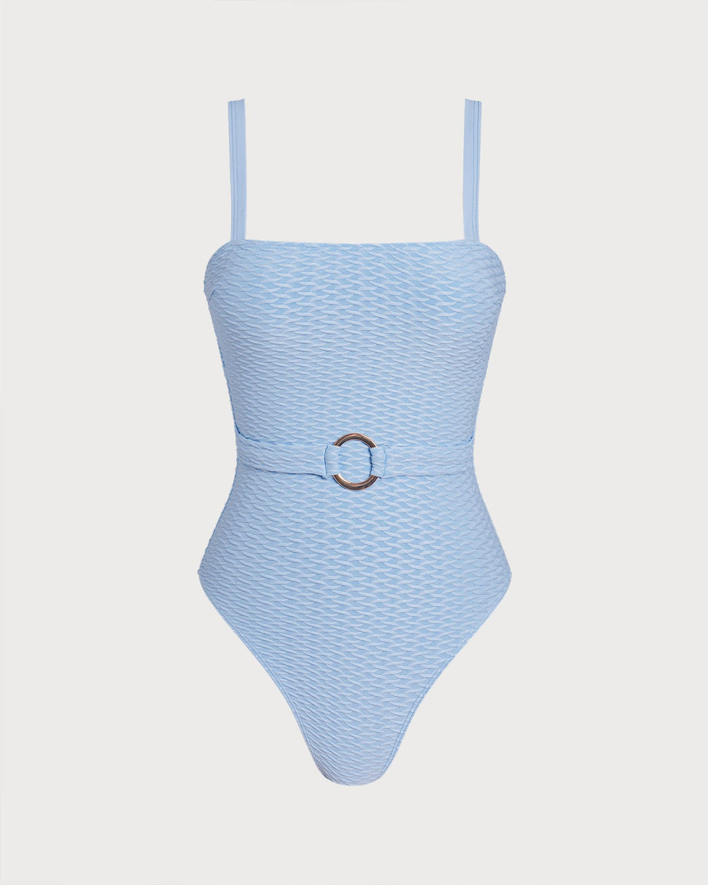 Blue O-Ring Bandeau One-Piece Swimsuit