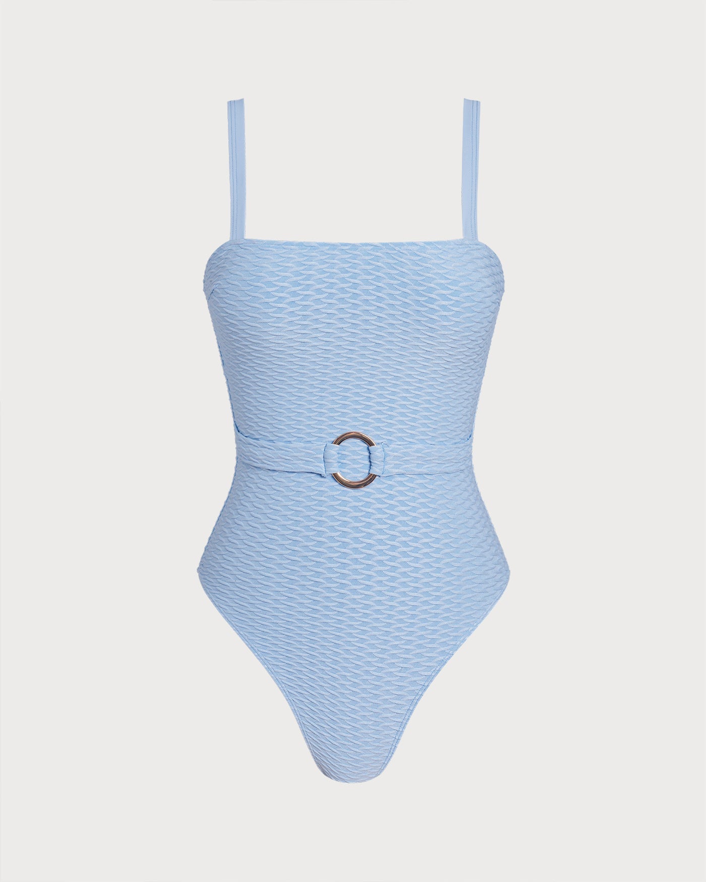 Blue O-Ring Bandeau One-Piece Swimsuit