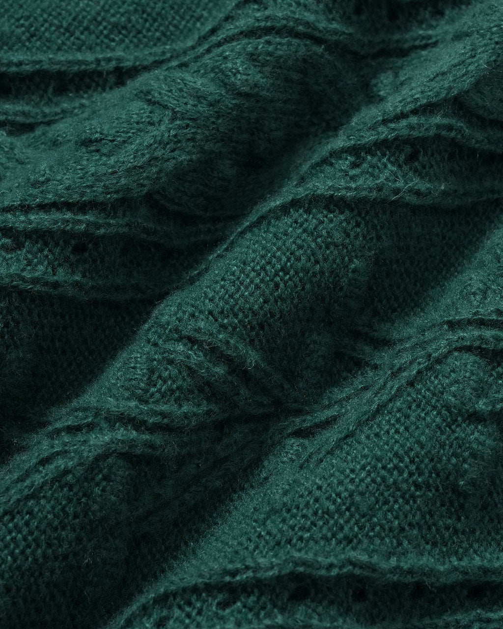 Emerald Scalloped Lantern Sleeve Knit Sweater