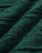 Emerald Scalloped Lantern Sleeve Knit Sweater