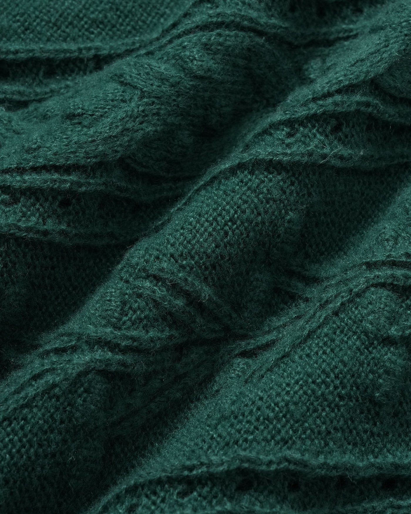 Emerald Scalloped Lantern Sleeve Knit Sweater