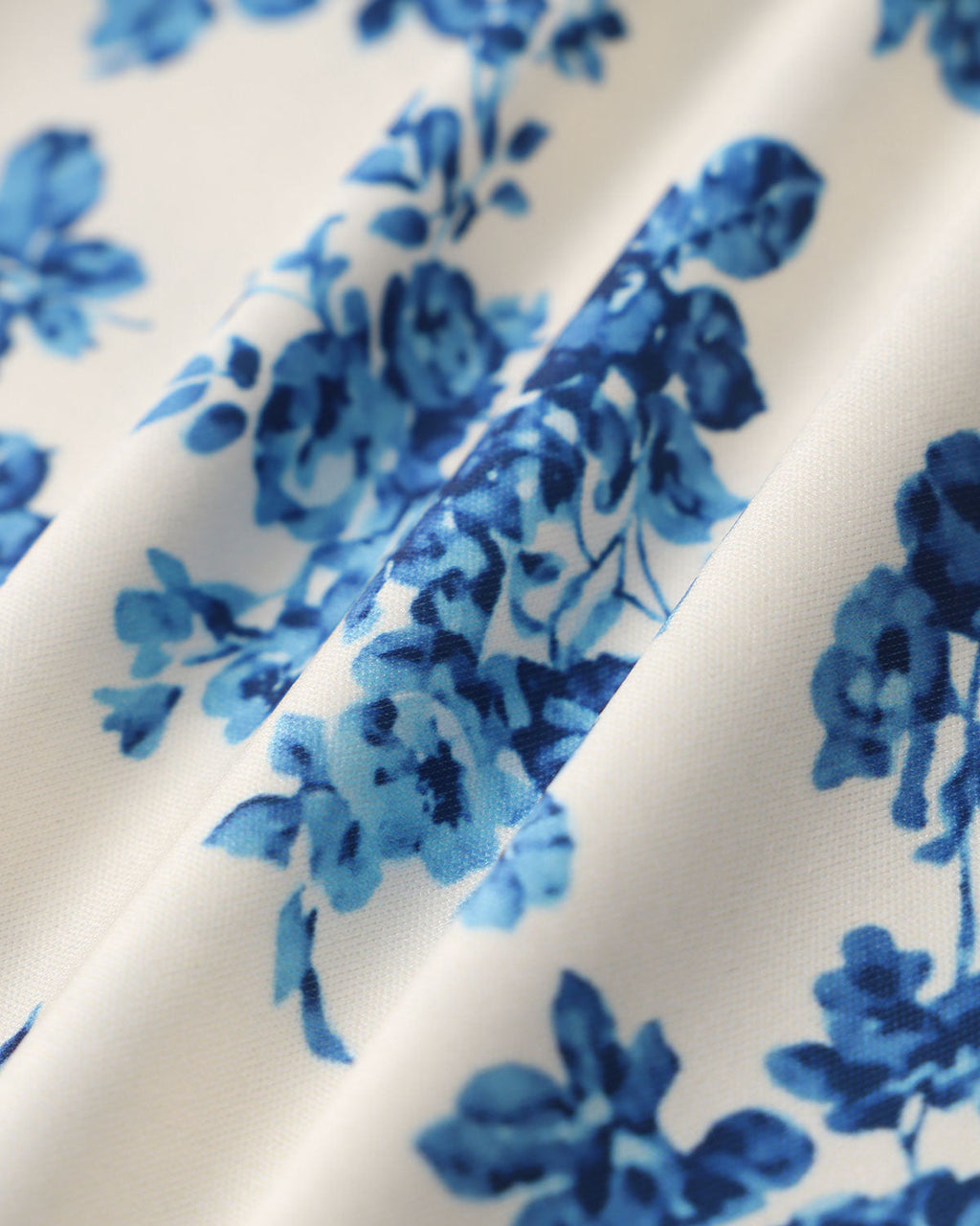 Short Sleeve T-Shirt with Blue Floral Design
