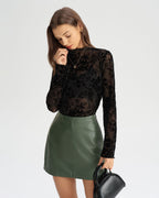 Sheer Black Floral T-Shirt