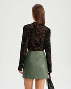Sheer Black Floral T-Shirt