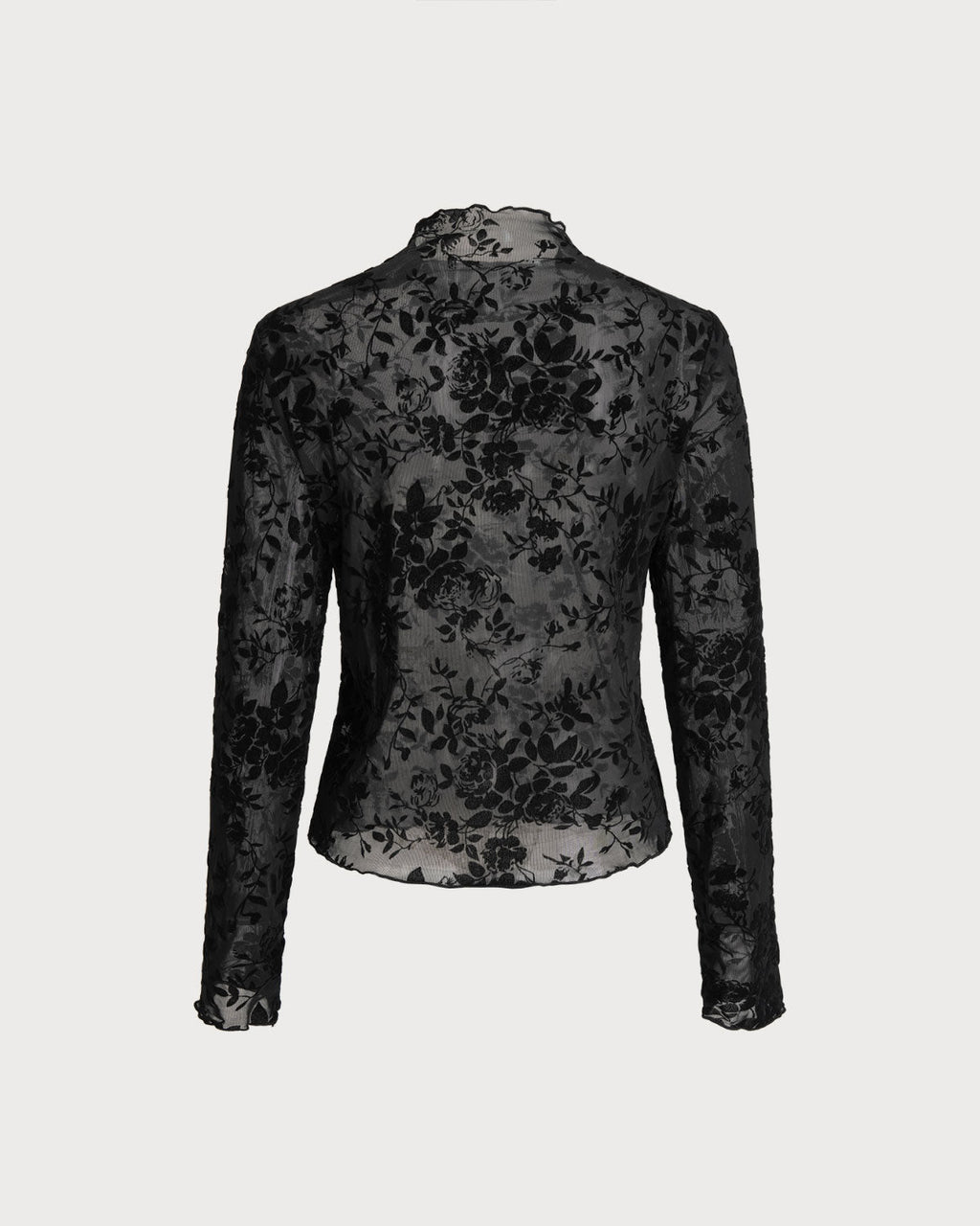 Sheer Black Floral T-Shirt