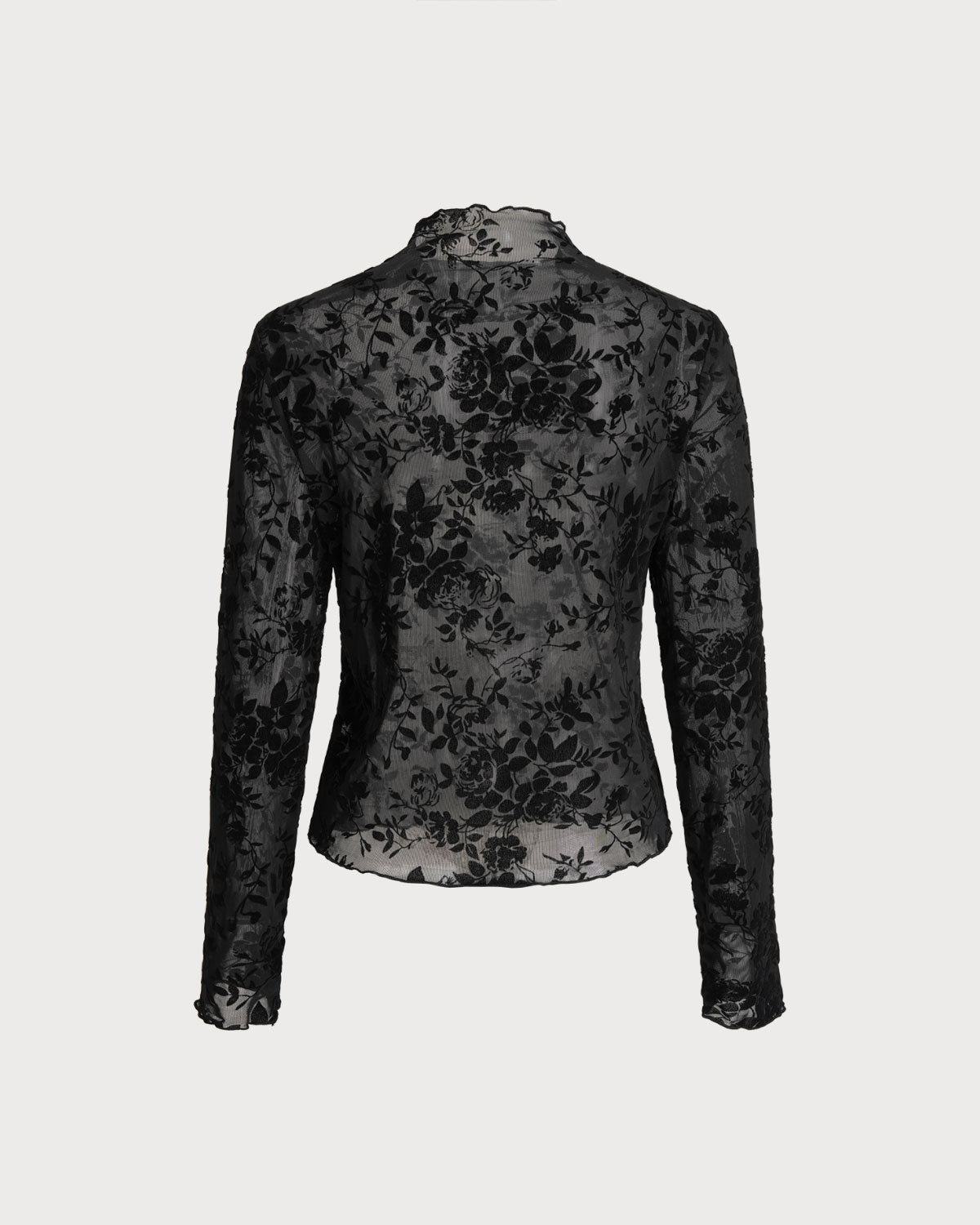 Sheer Black Floral T-Shirt