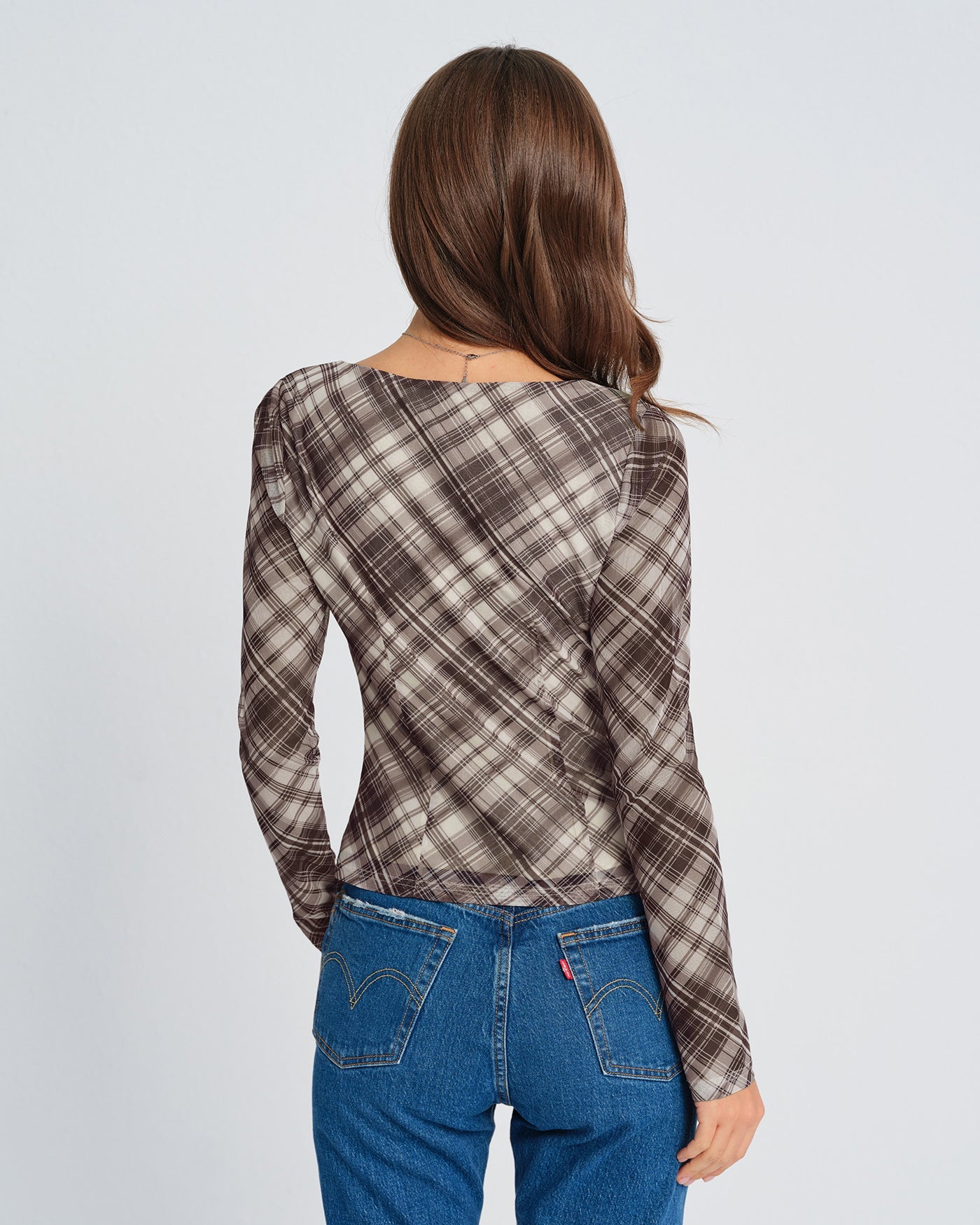 Sheer Plaid T-Shirt