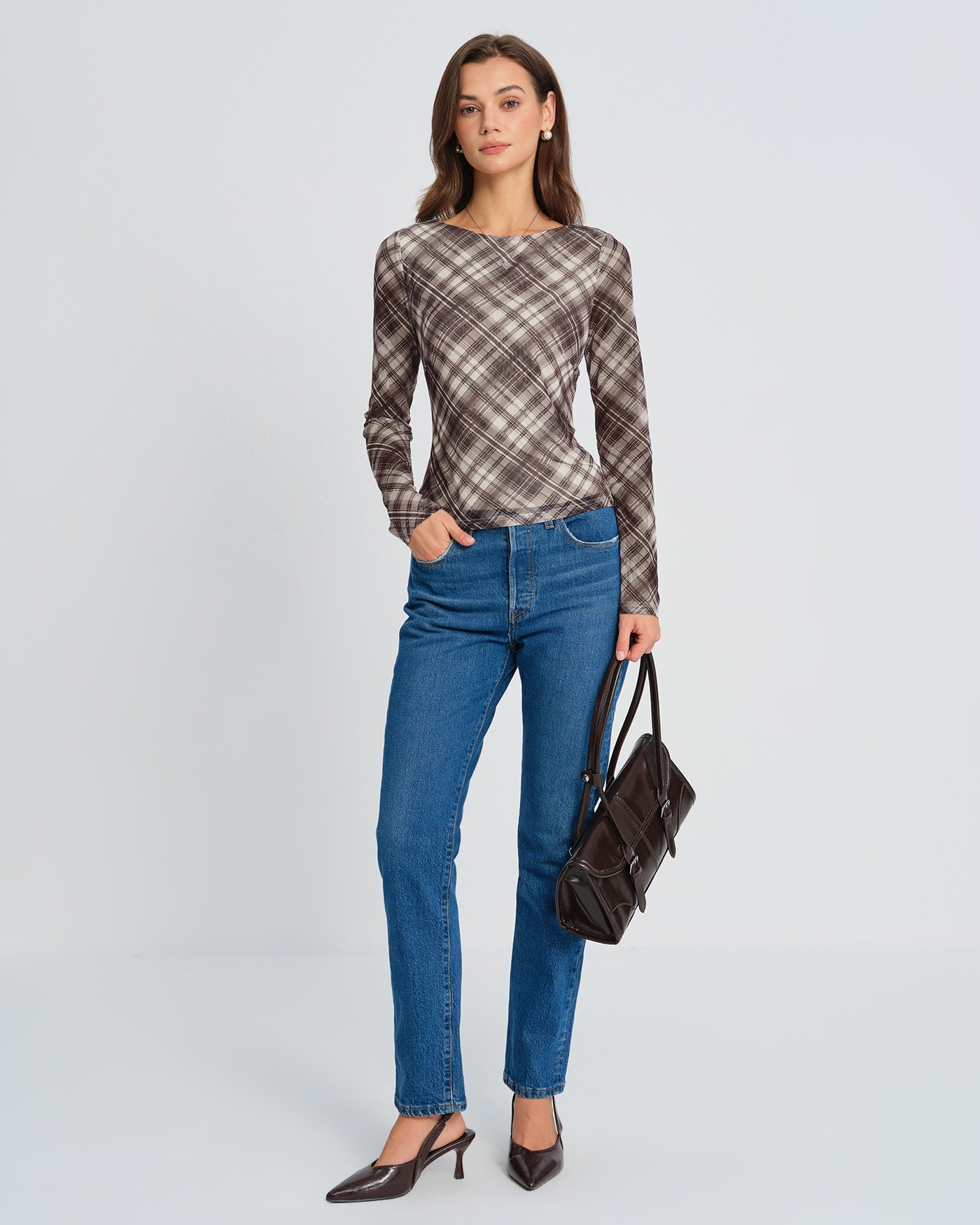 Sheer Plaid T-Shirt