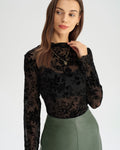 Sheer Black Floral T-Shirt