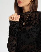 Sheer Black Floral T-Shirt