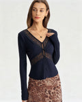 Sheer Blue Slim-Fit Knit T-Shirt