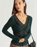 Sheer Green Slim Fit Knit T-Shirt