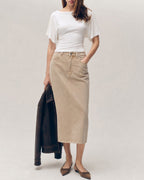 White Solid Knit Boat Neck T-Shirt