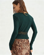 Sheer Green Slim Fit Knit T-Shirt