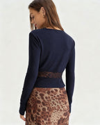 Sheer Blue Slim-Fit Knit T-Shirt