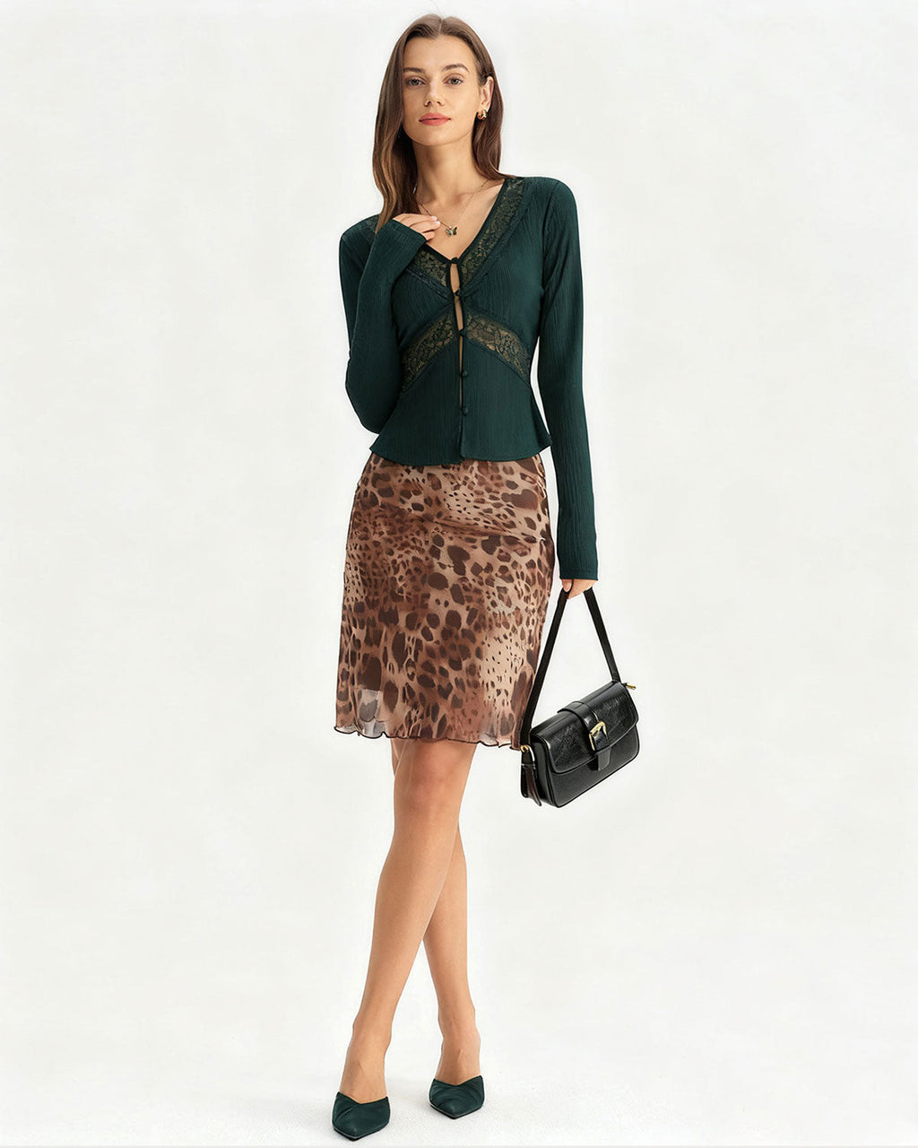 Sheer Green Slim Fit Knit T-Shirt