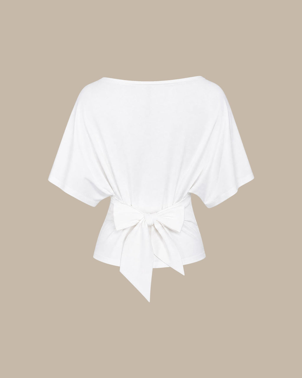 White Solid Knit Boat Neck T-Shirt