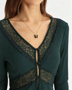 Sheer Green Slim Fit Knit T-Shirt