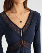 Sheer Blue Slim-Fit Knit T-Shirt