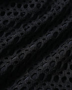 Textured Black V-Neck Bikini Set with Drawstring