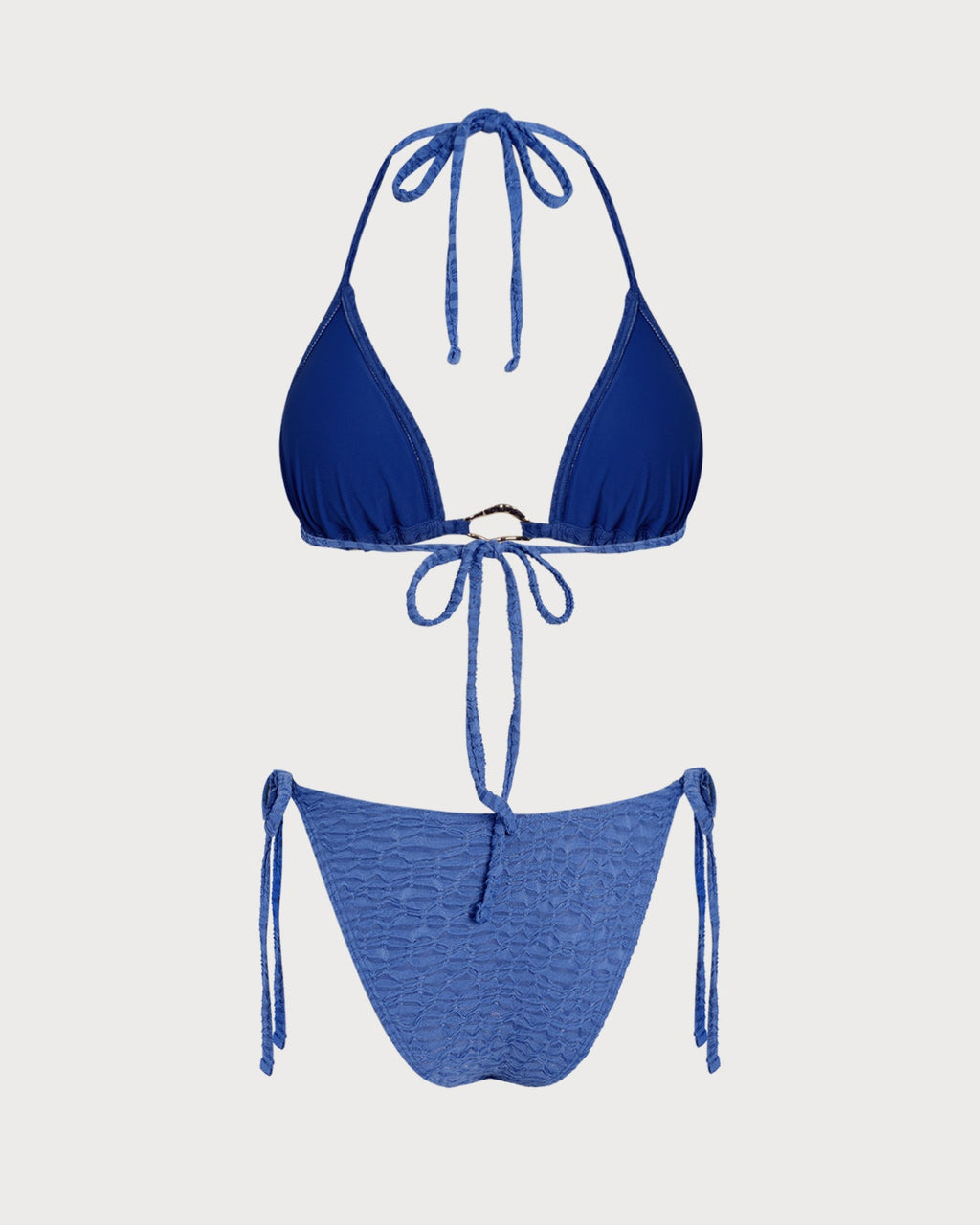 Blue Triangle Halter Bikini Set