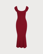 Crimson Drop Shoulder Maxi Tunic Dress