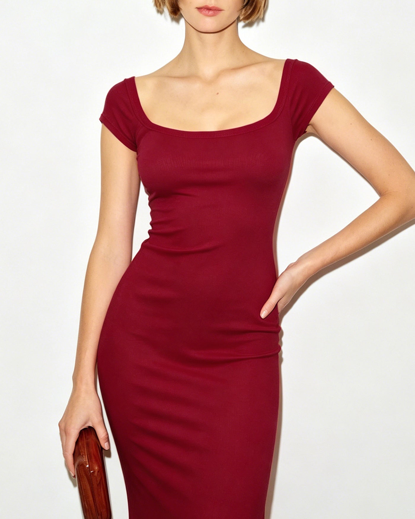Crimson Drop Shoulder Maxi Tunic Dress