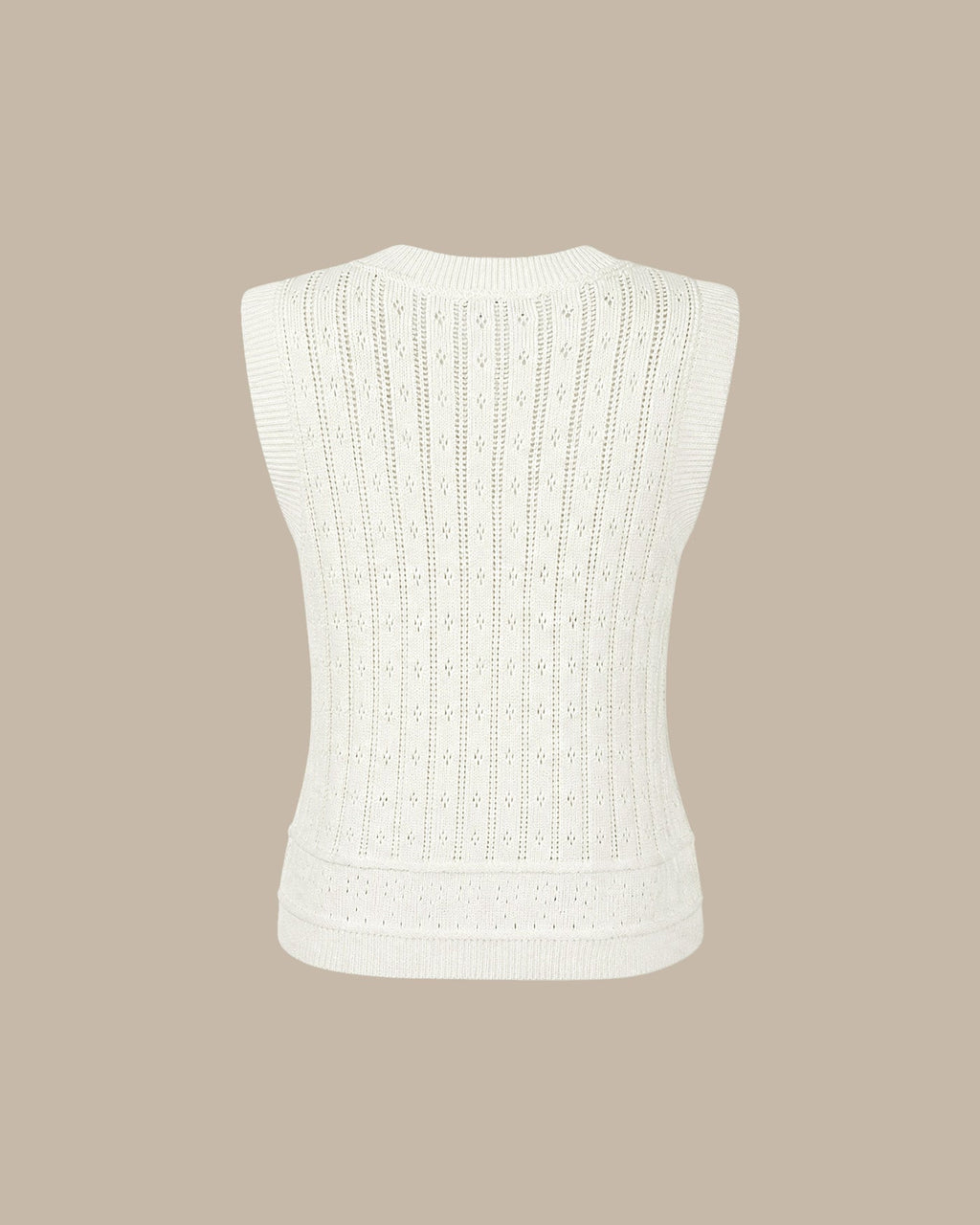 White Knit Cardigan with Single Breasted Design