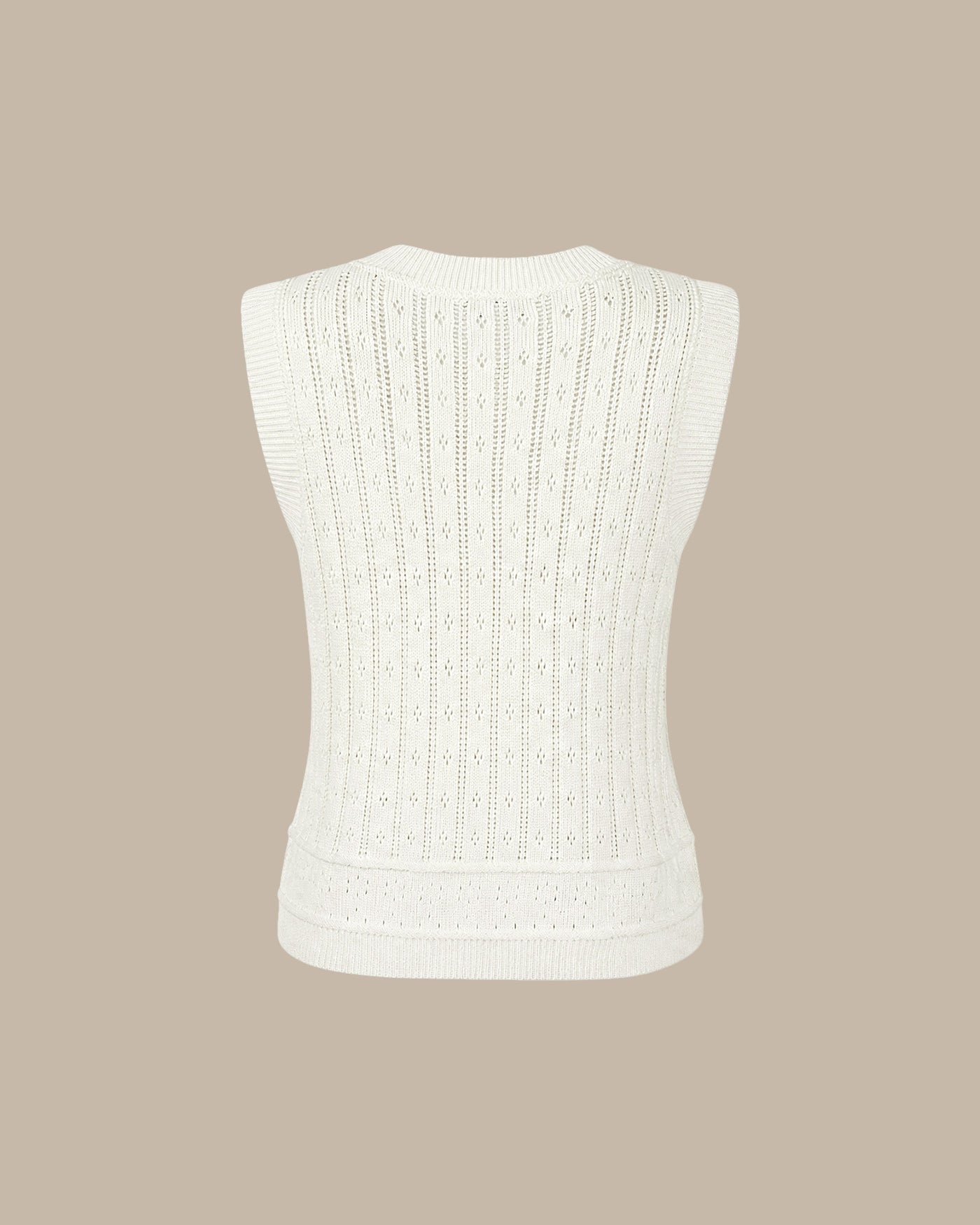 White Knit Cardigan with Single Breasted Design